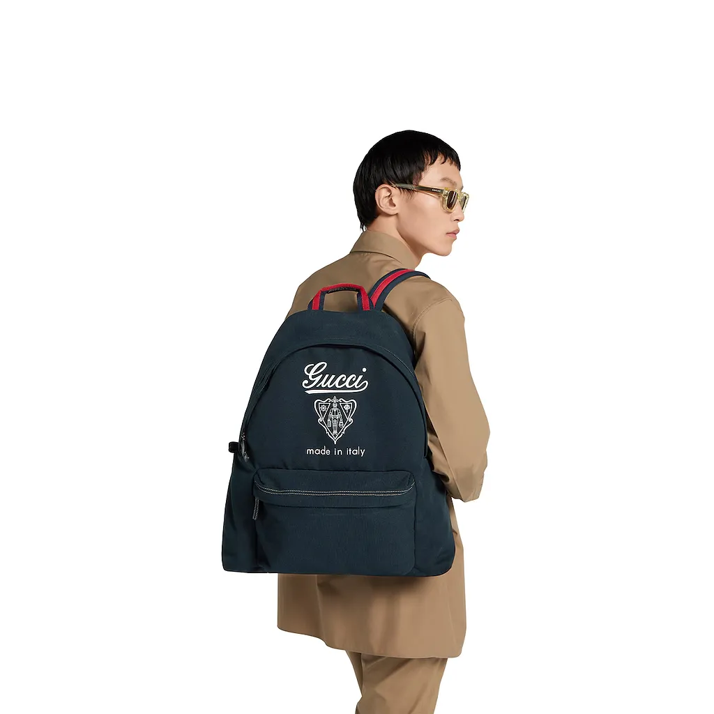 Printed Canvas Maxi Backpack