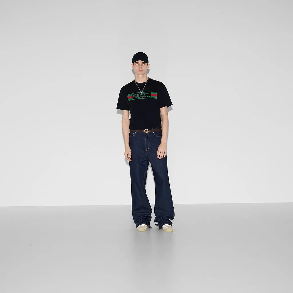 Cotton Jersey T-Shirt With Print
