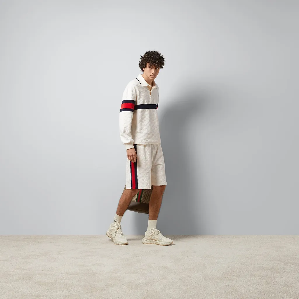 Gg Cotton Terry Cloth Shorts With Web