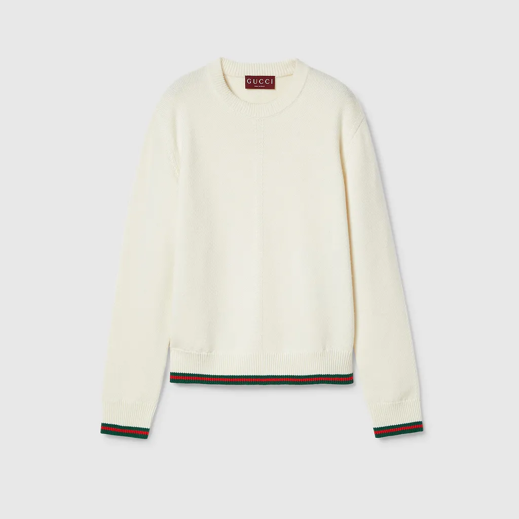 Wool And Cashmere Jumper With Web