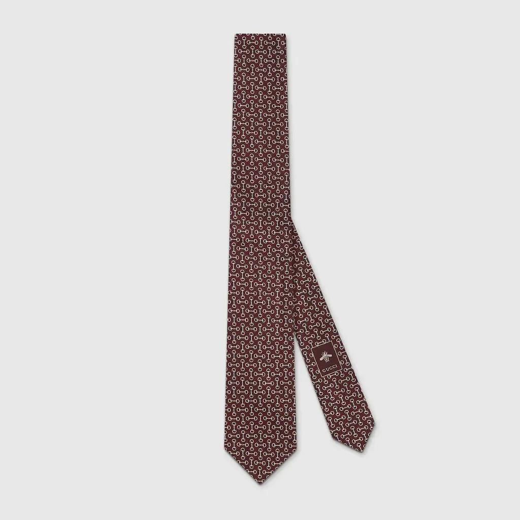 Horsebit Silk Jacquard Tie