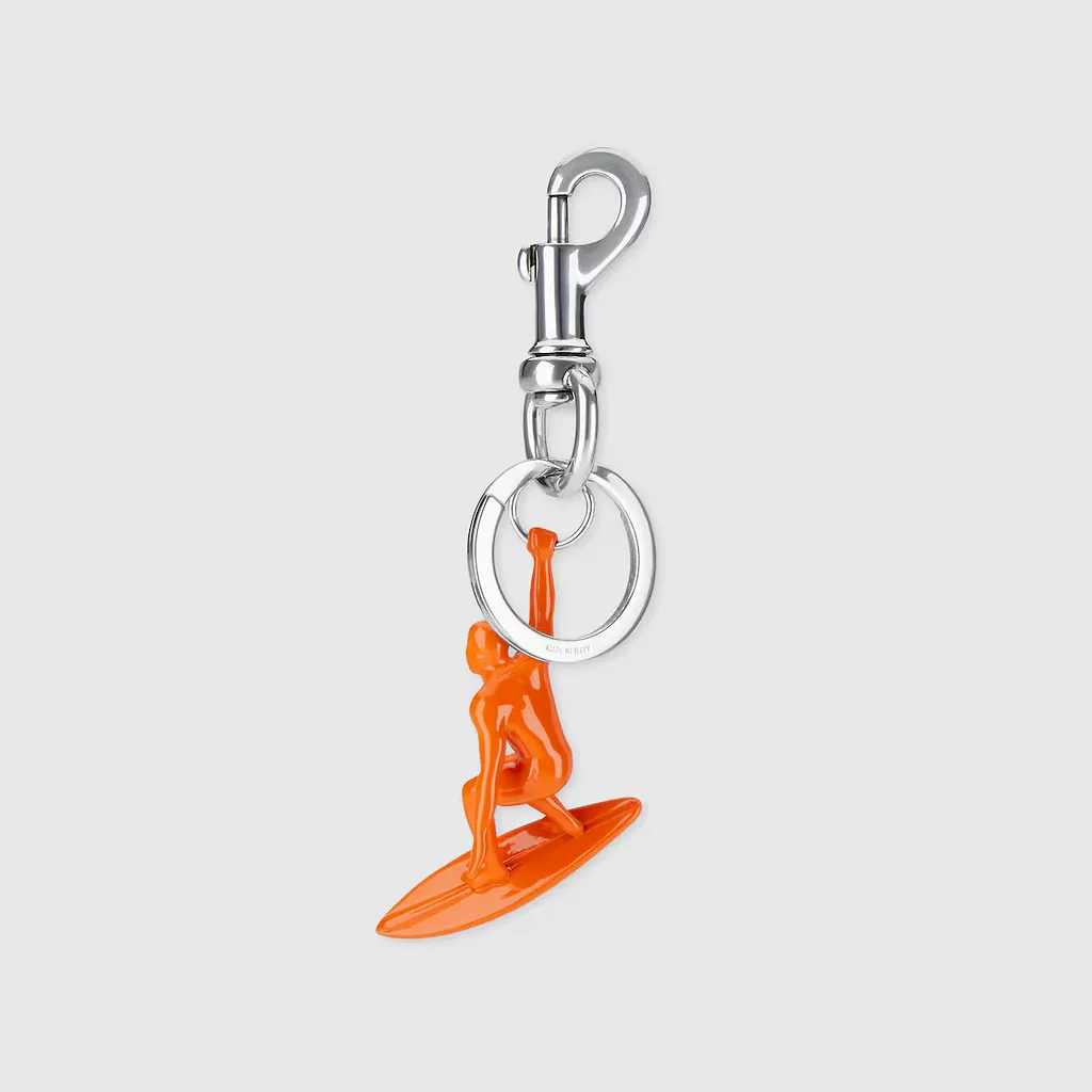 Engraved Surfer Keychain Charm