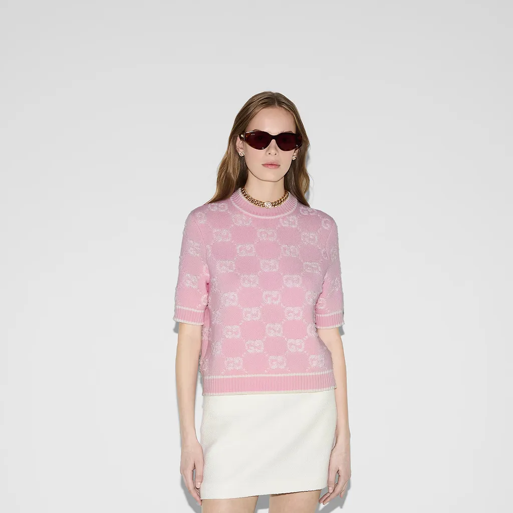 Gg Wool Bouclé Jacquard Top