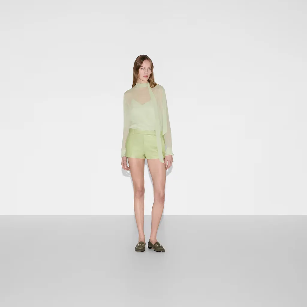 Embossed Leather Shorts