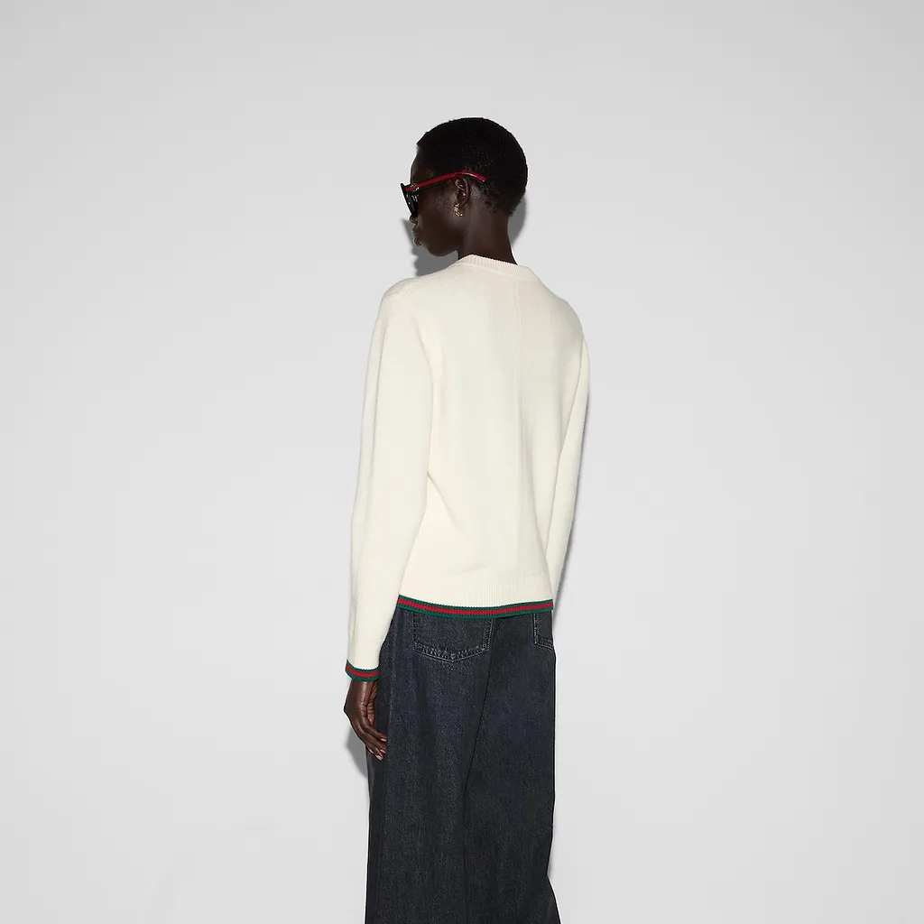 Wool And Cashmere Jumper With Web