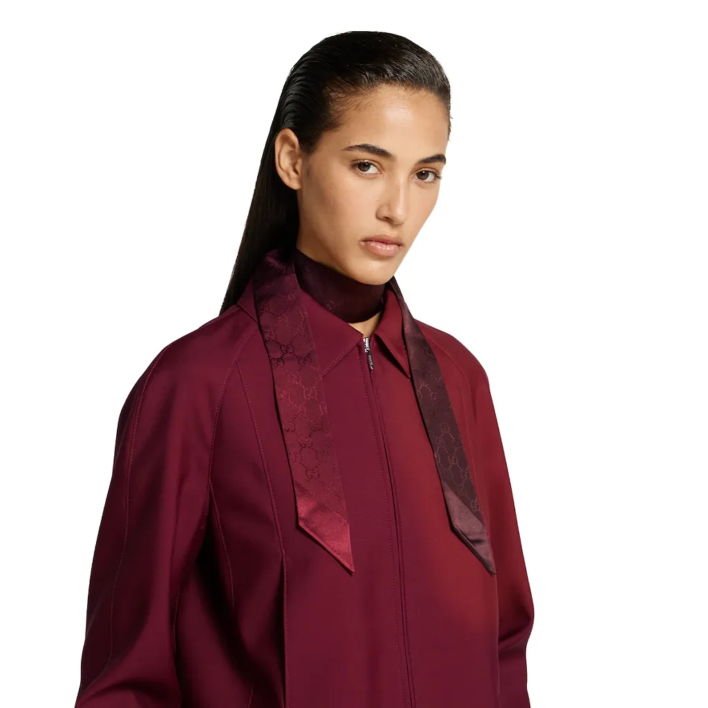 Gg Silk Jacquard Neck Bow