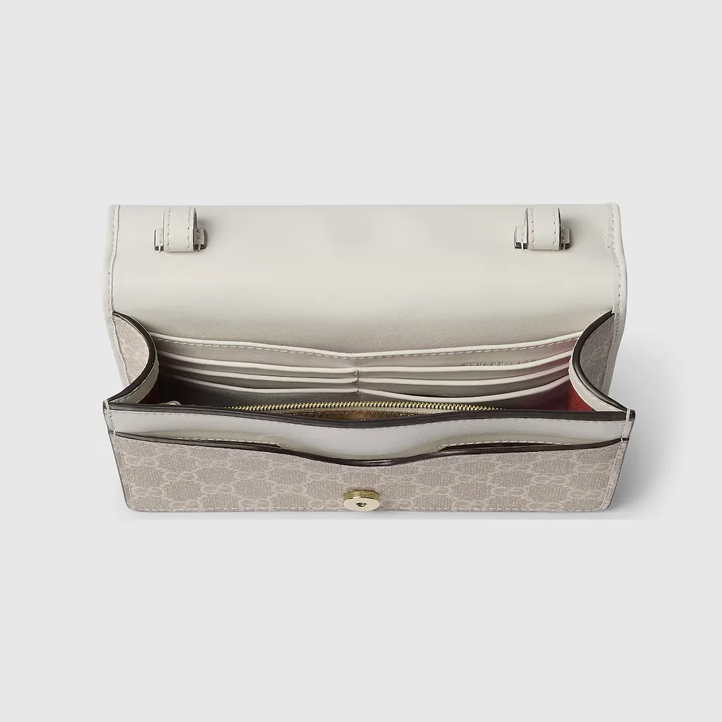 Gg Emblem Wallet With Leather Strap