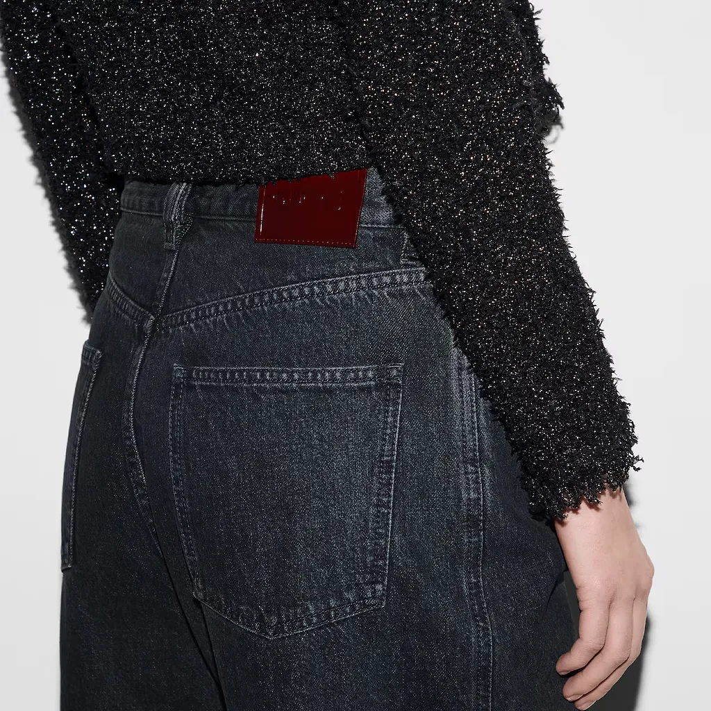 Wide Leg Denim Trouser