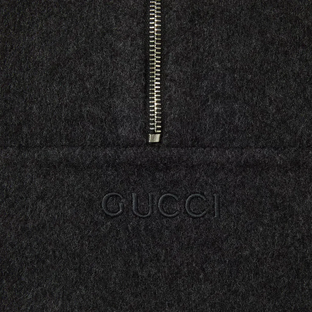 Embroidered Wool Silk Hooded Gilet