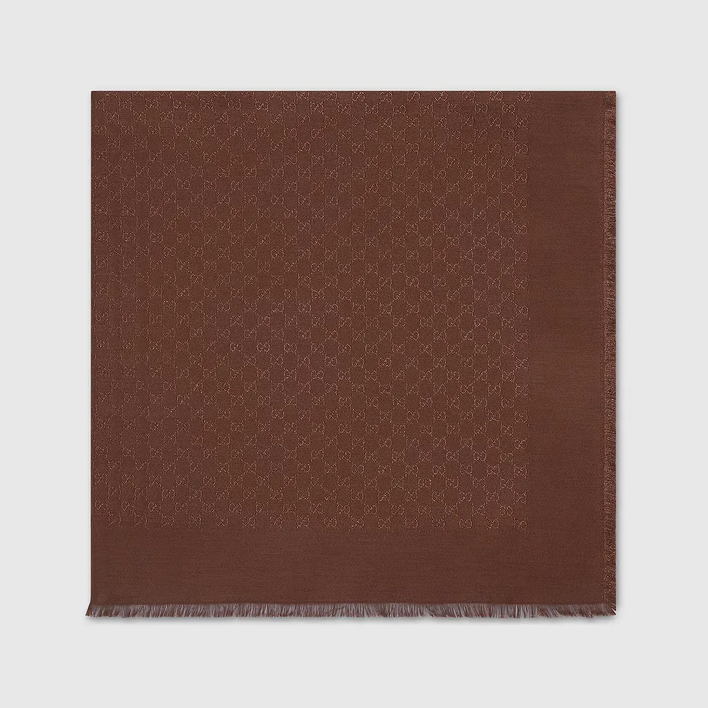Gg Jacquard Wool Silk Lamé Shawl