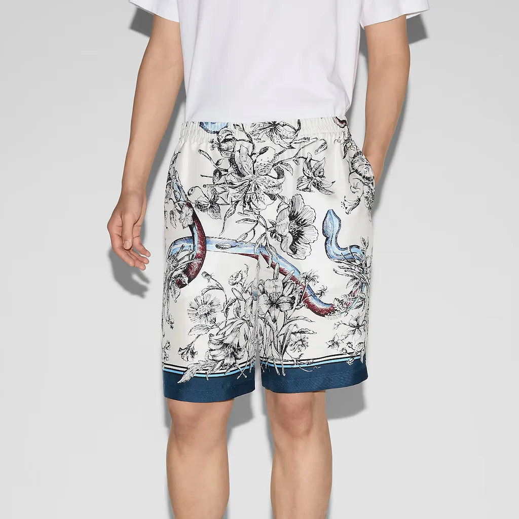Printed Silk Shorts