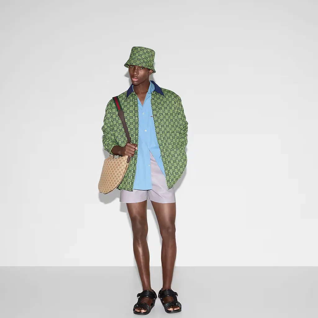 Embossed Soft Nappa Leather Shorts