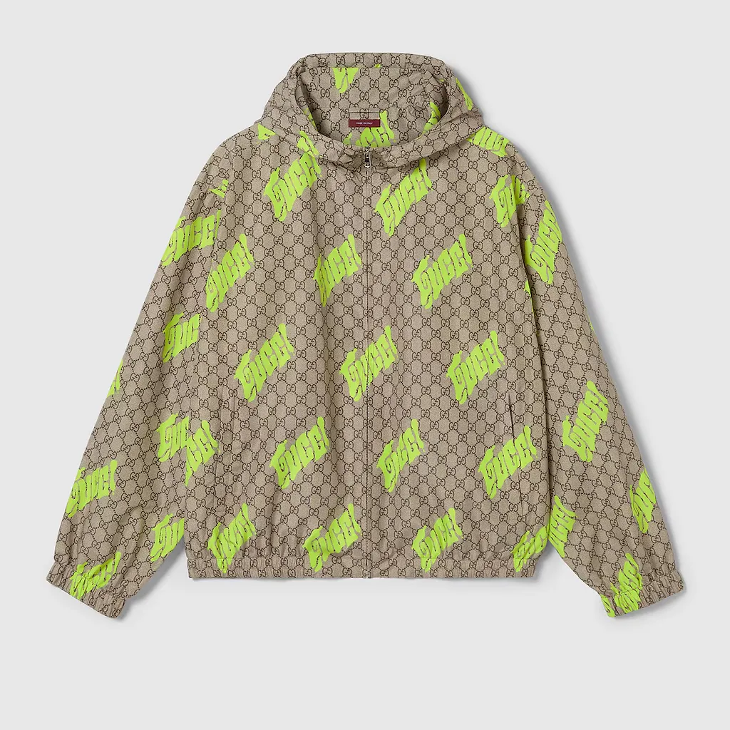 Printed Poplin Tech Zip Jacket