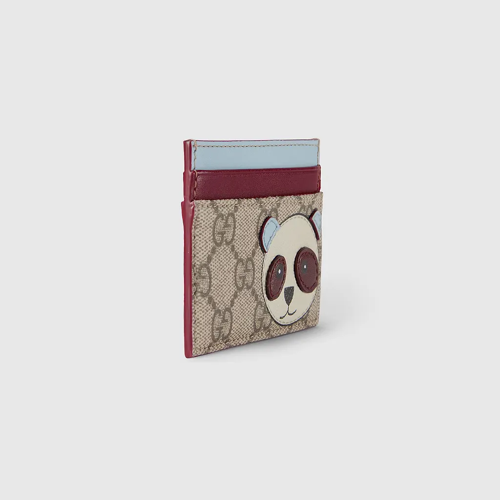 Bi-Color Gg Card Case With Panda Detail