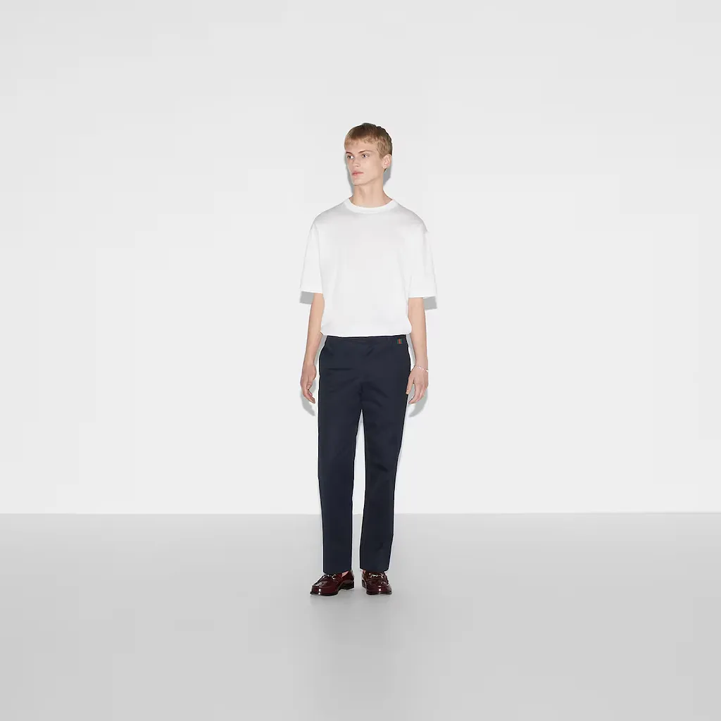 Double Cotton Twill Pant With Web