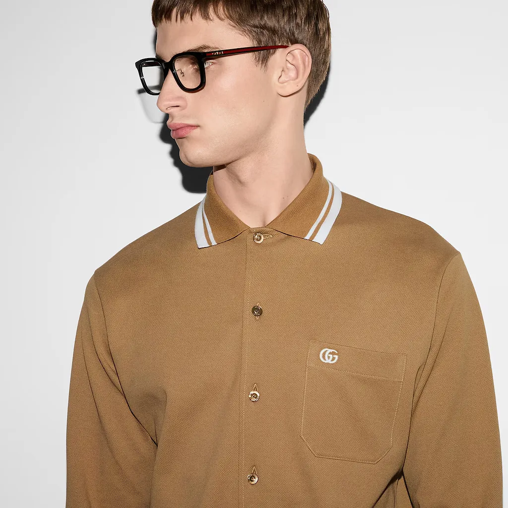 Cotton Piquet Polo Shirt With Embroidery