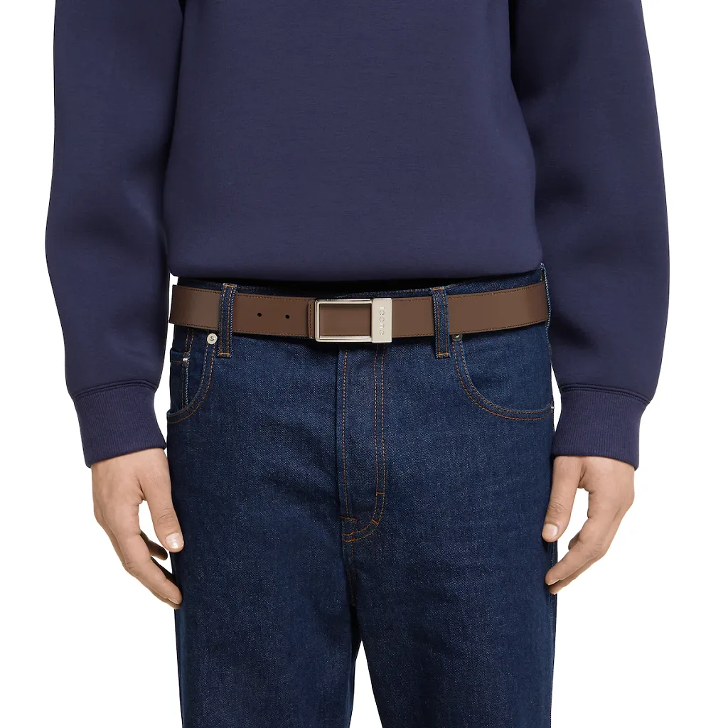 Reversible Belt With Rectangular Buckle
