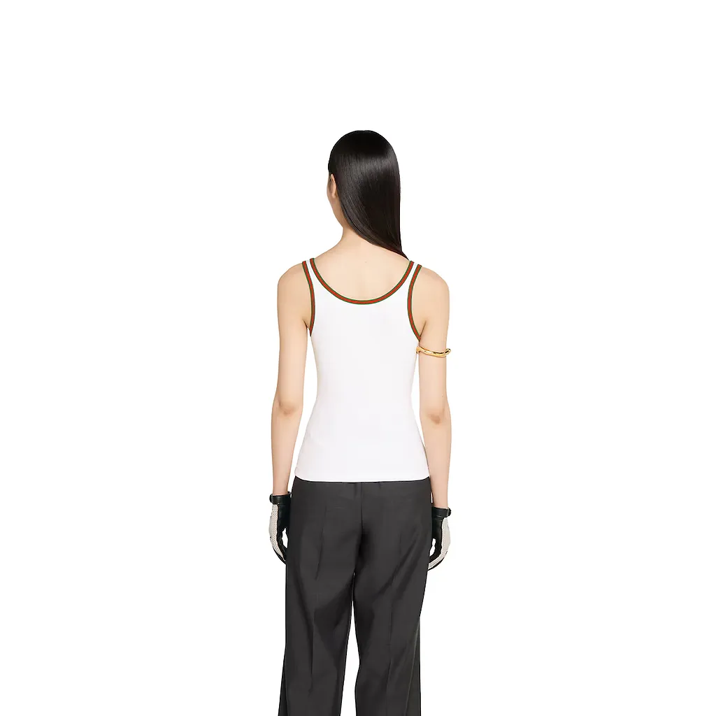 Cotton Rib Tank Top With Web