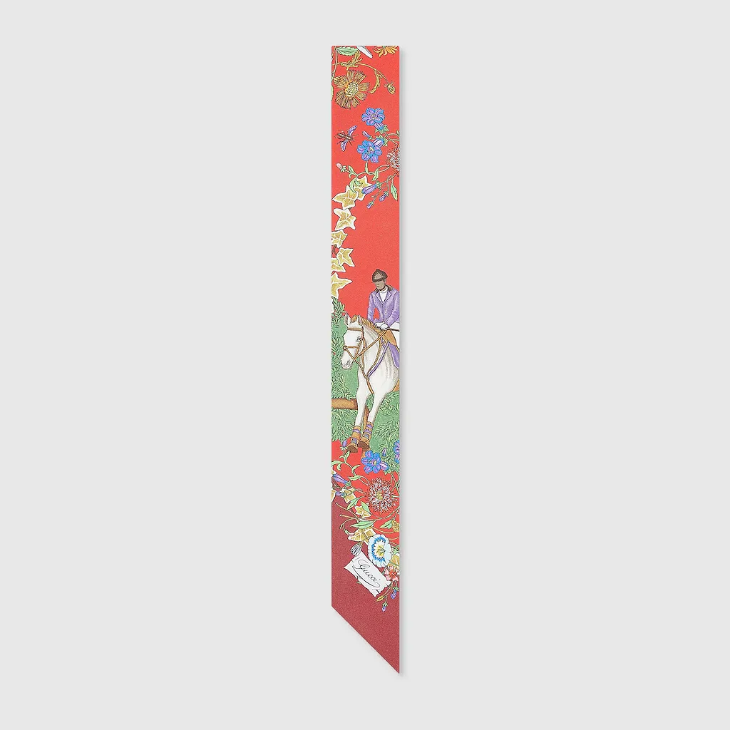 Allover Floral Print Silk Ribbon