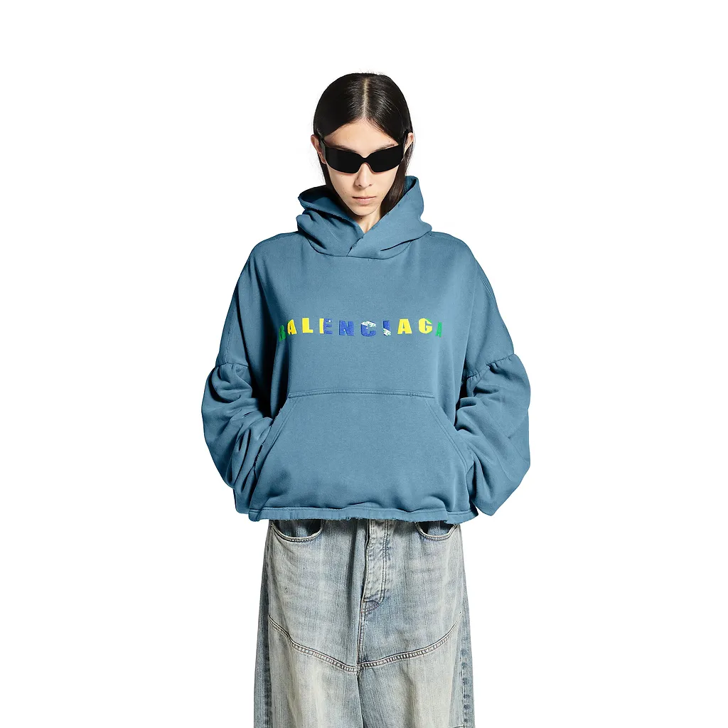 International Cropped Hoodie