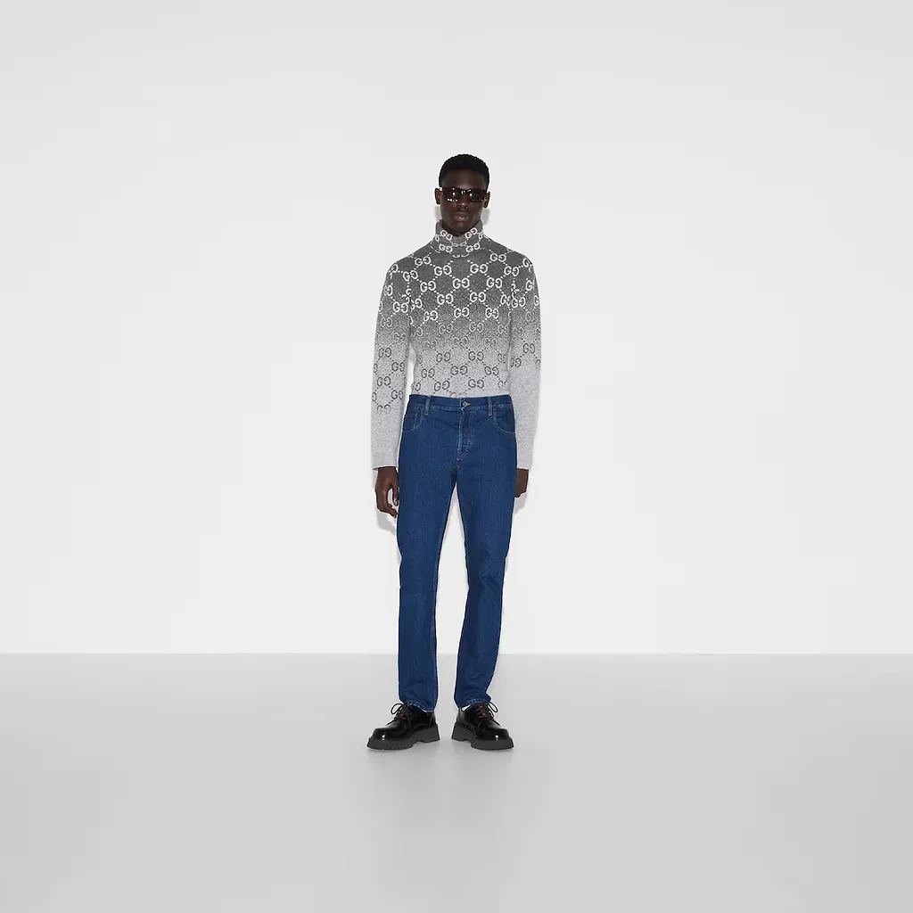 Tapered Denim Pant With Web