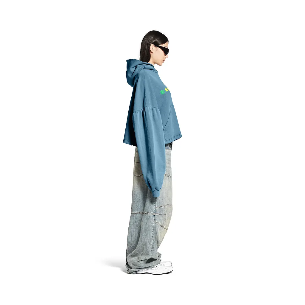 International Cropped Hoodie