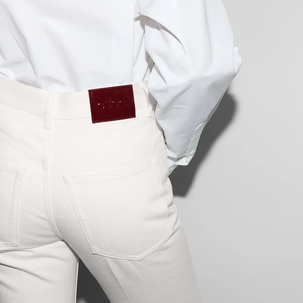 Cropped Flared Denim Trousers