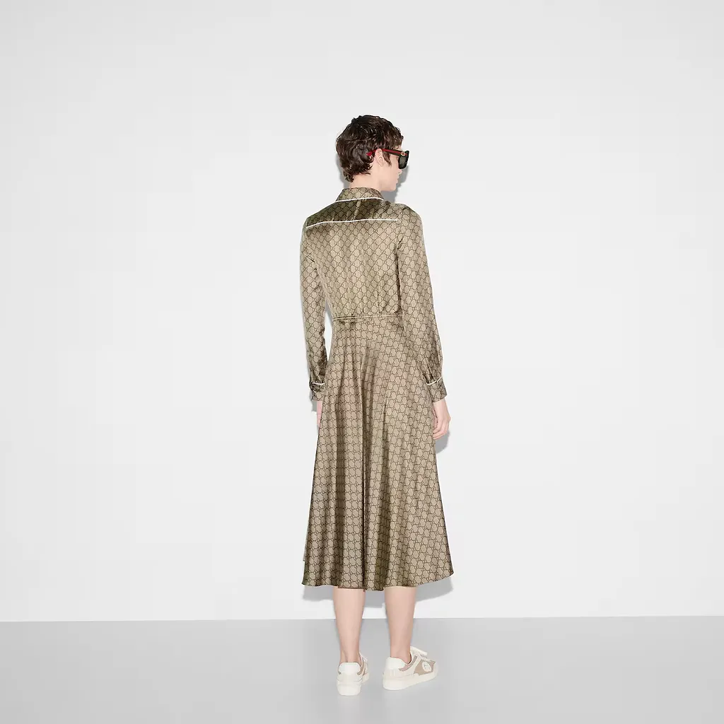 Gg Silk Twill Dress