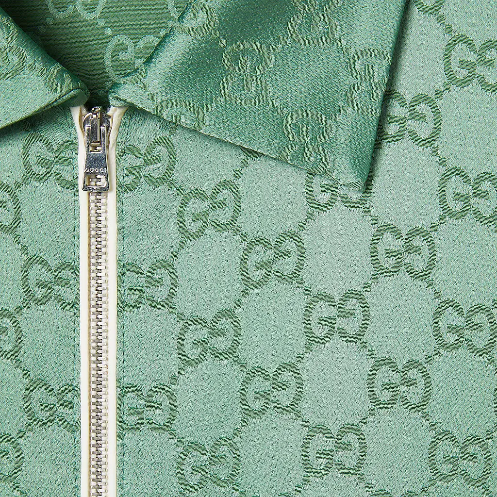 Relaxed Fit Gg Satin Zip Shirt