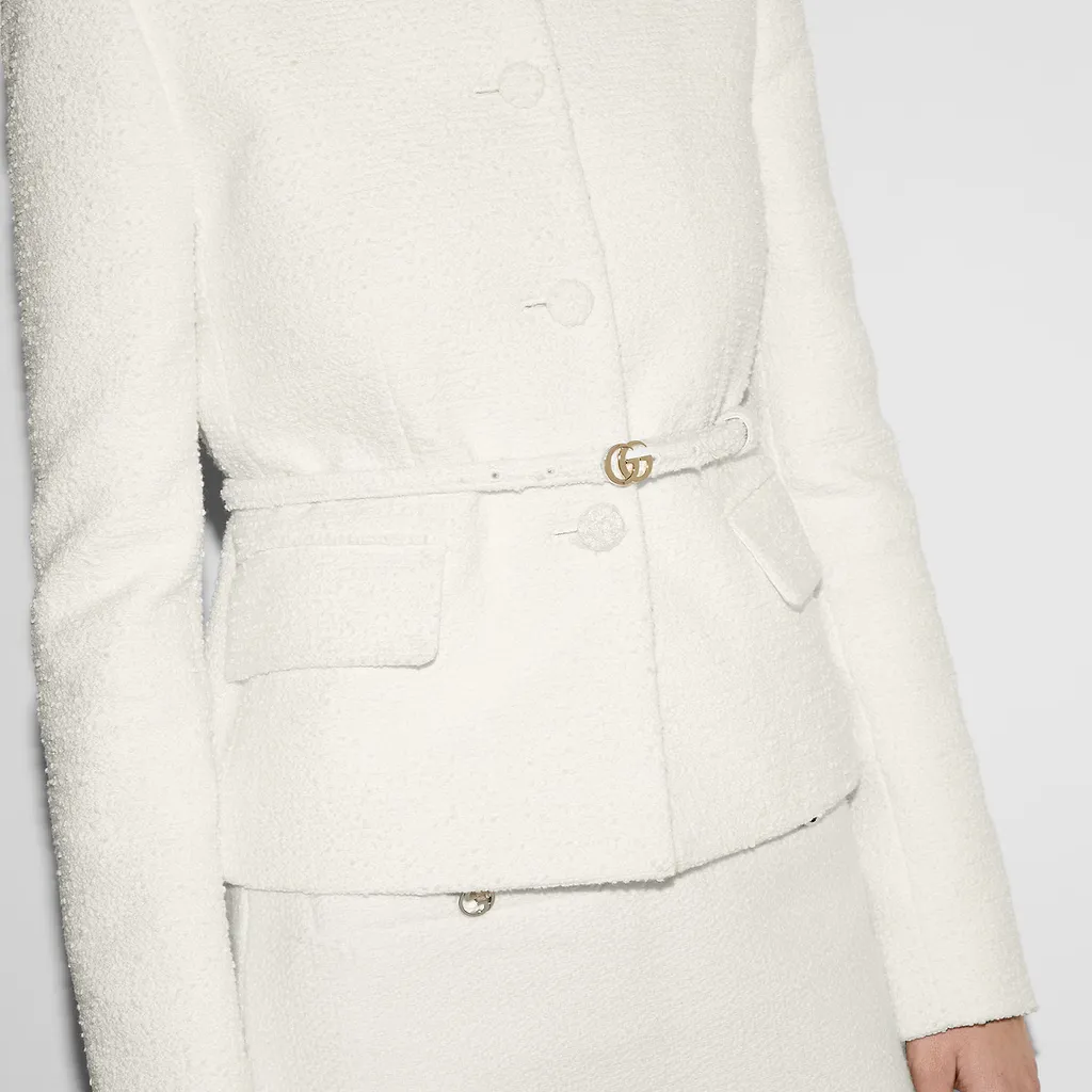 Cotton Bouclé Belted Jacket