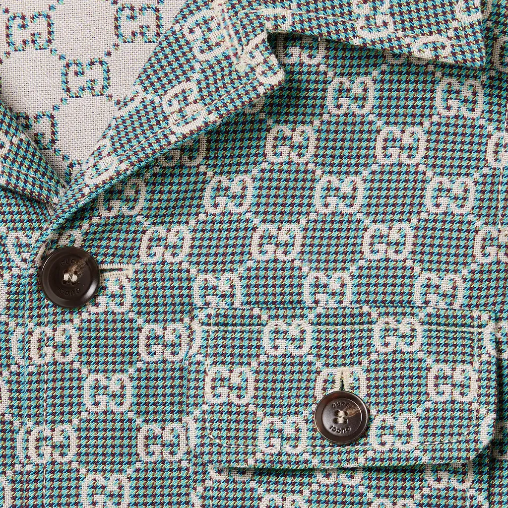 Children's Gg Cotton Houndstooth Jacket