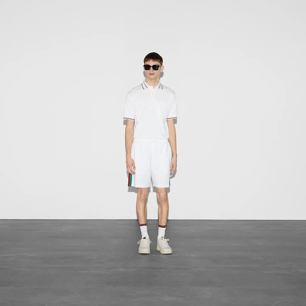 Gg Terry Cloth Short With Web