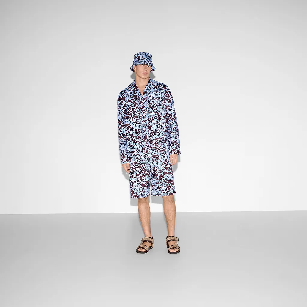 Printed Cotton Gabardine Jacket