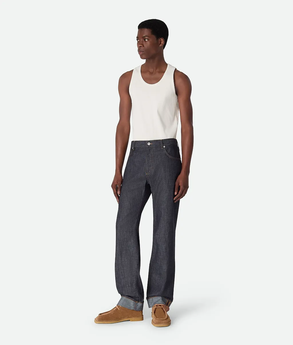Rinsed Indigo Wide Leg Jeans