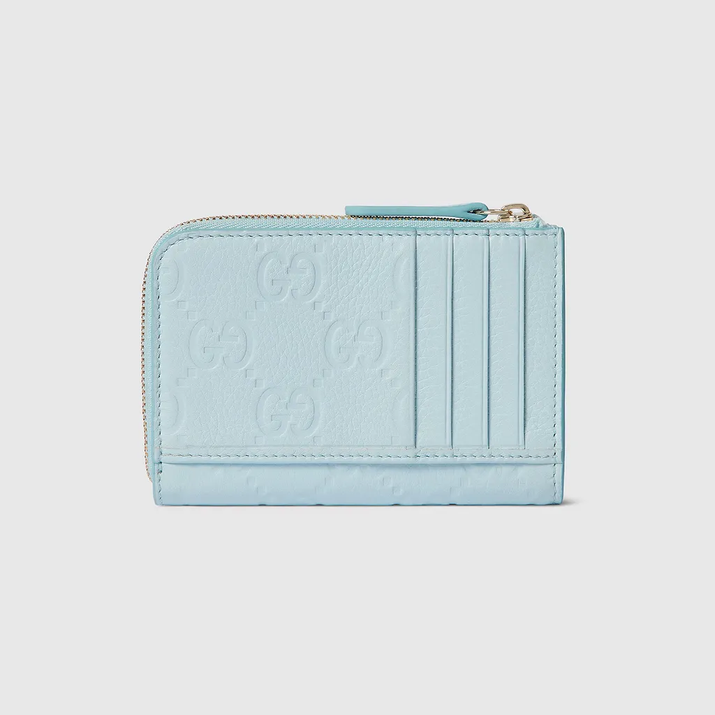 Gg Emblem Zip Card Case