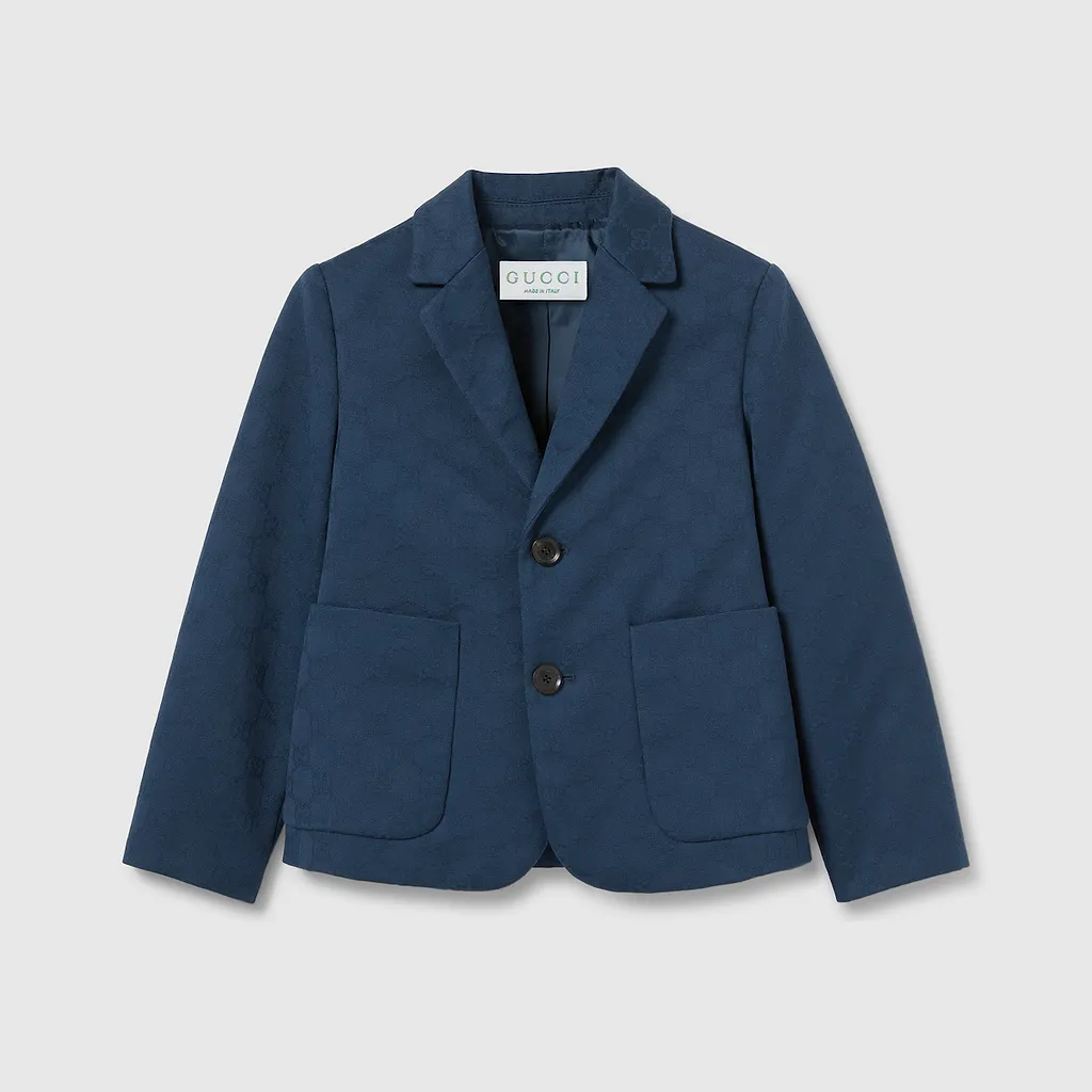 Children's Gg Cotton Jacket With Web