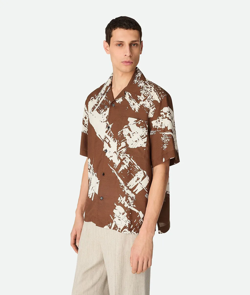 Italian Postcard Silk Shirt