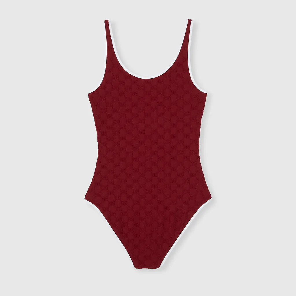 Gg Terrycloth Jersey Jacquard Swimsuit