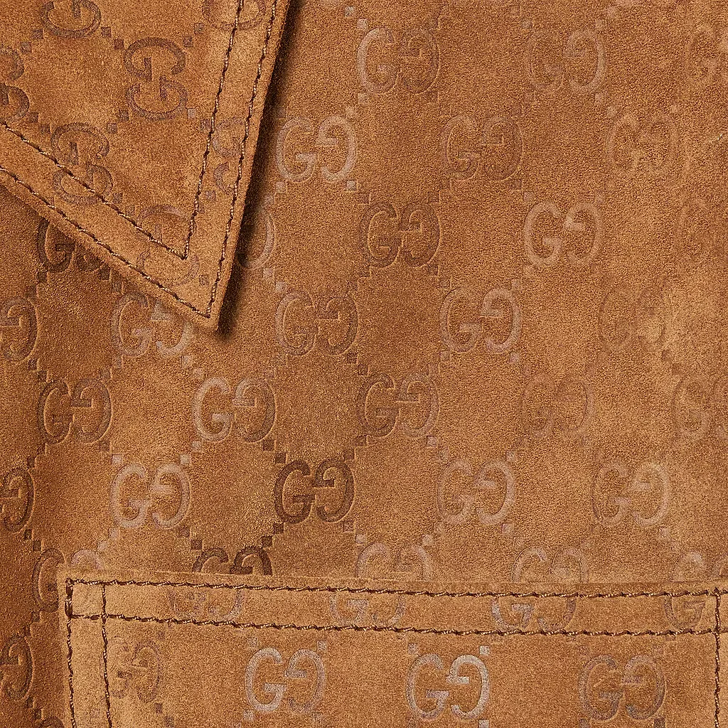 Embossed Gg Suede Jacket