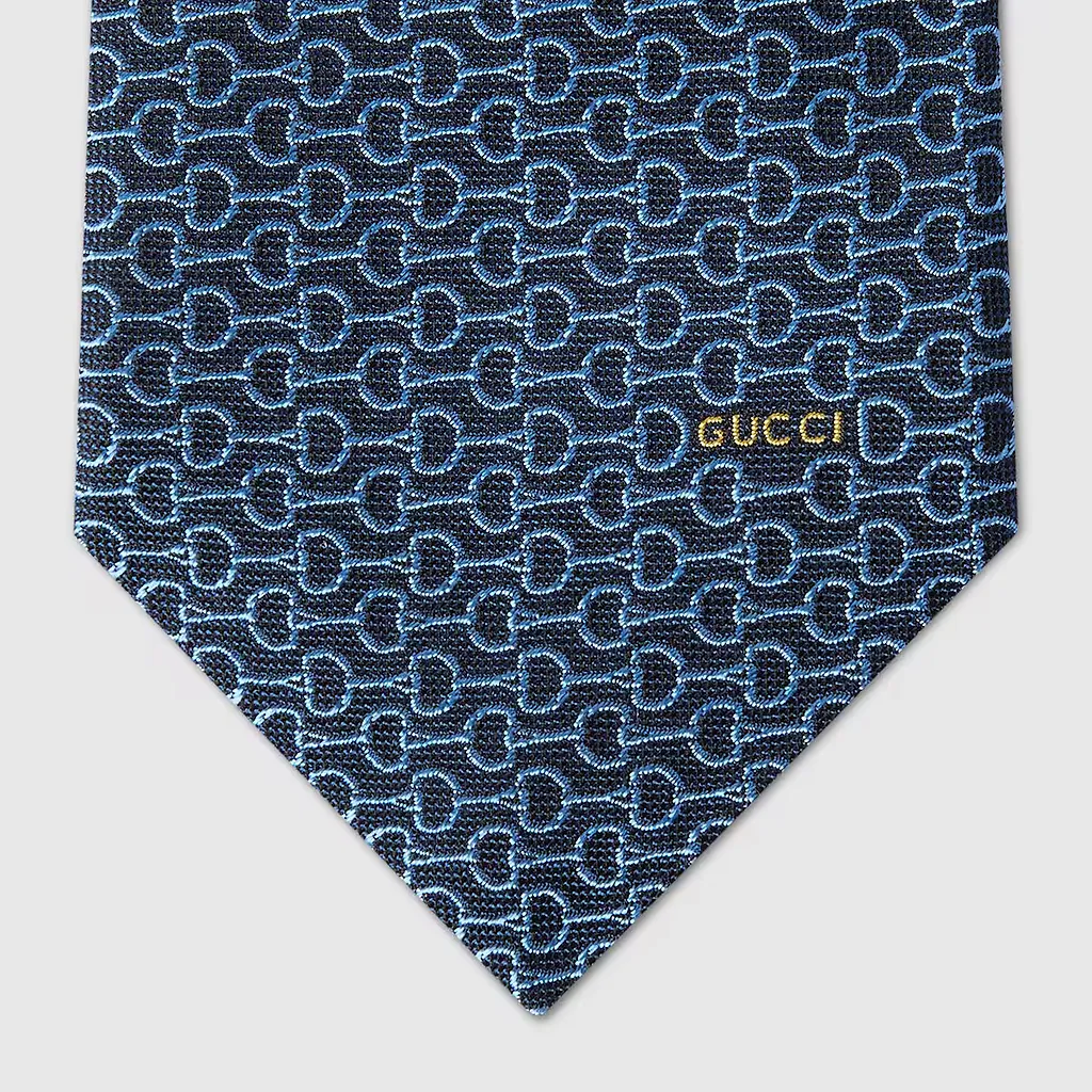 Horsebit Silk Jacquard Tie