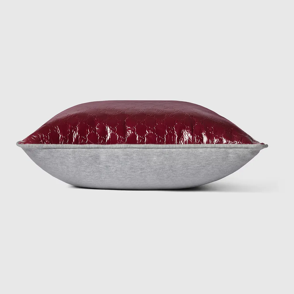 Embossed Jersey And Leather Cushion