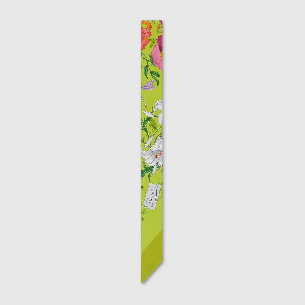 Printed Silk Twill Neck Bow