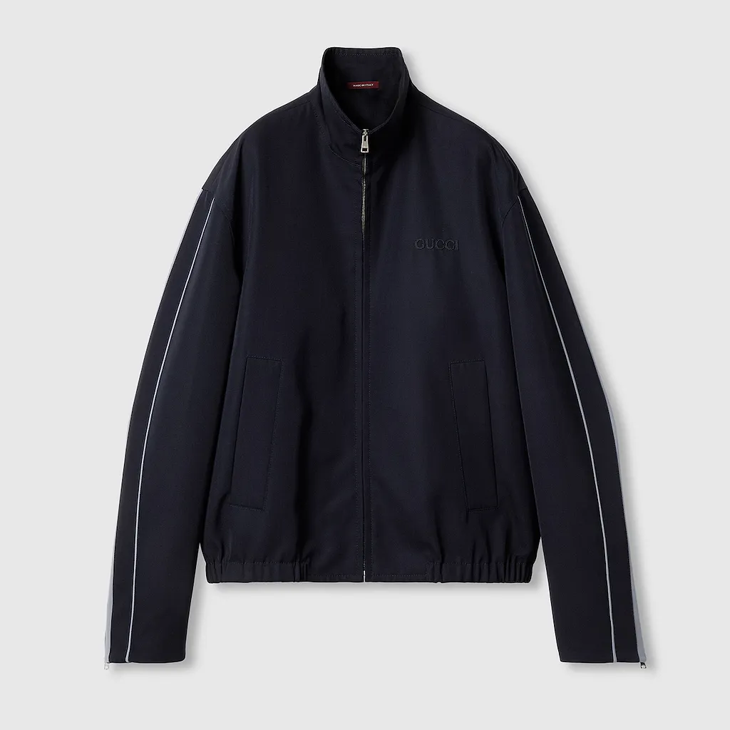 Embroidered Wool Twill Jacket