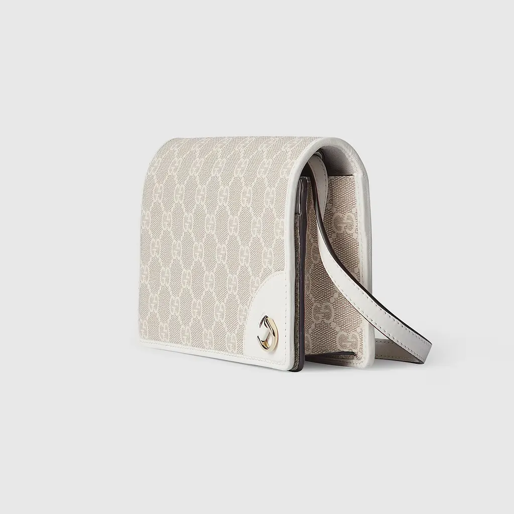 Gg Emblem Wallet With Leather Strap