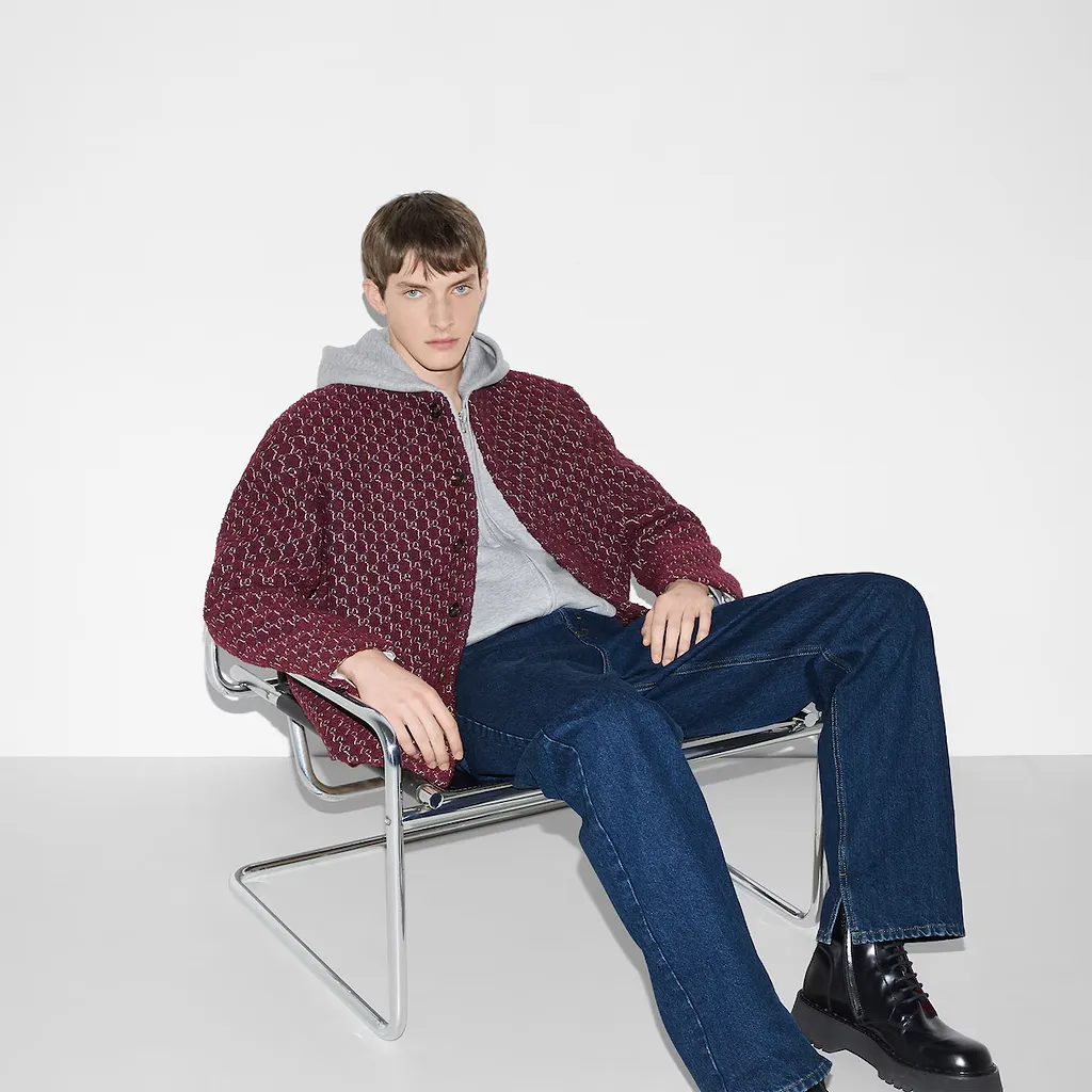 Bouclé Wool Jacquard Jacket With Gg Shadow