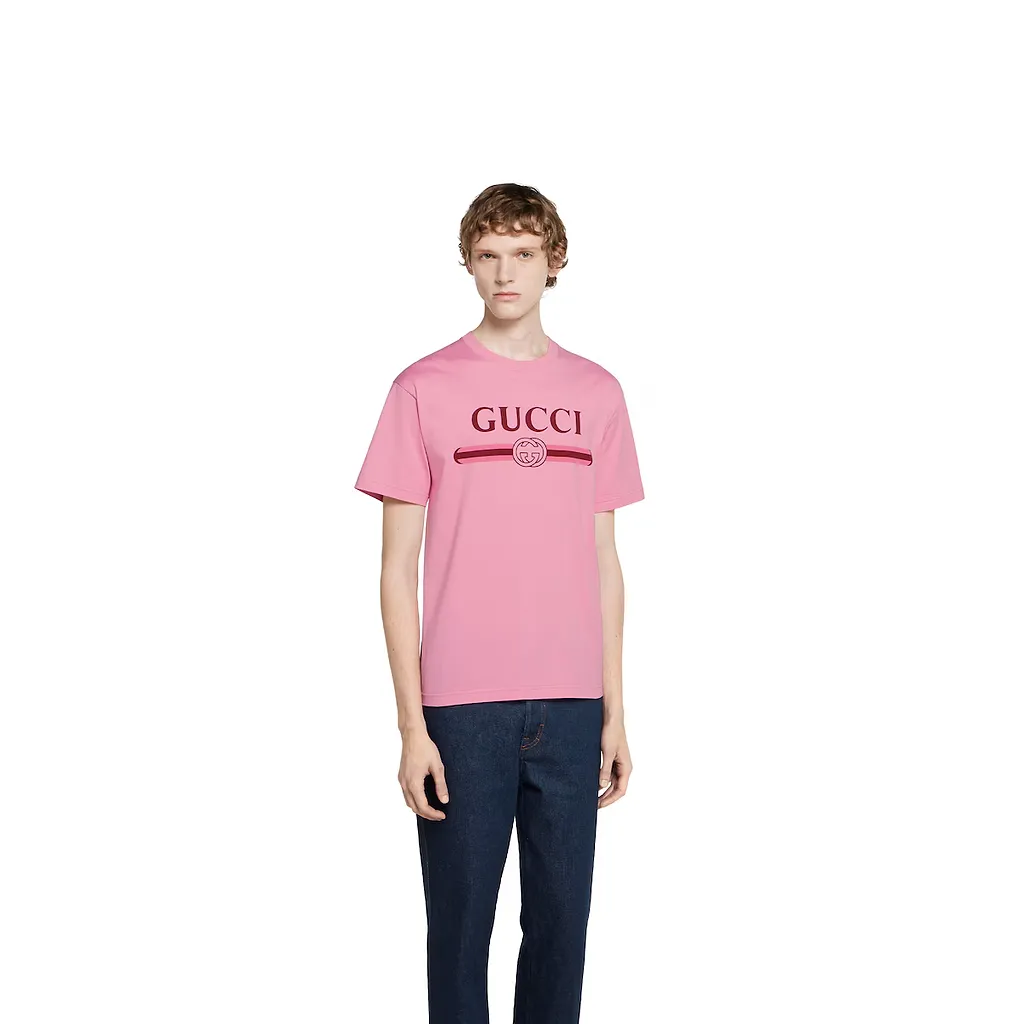 Cotton Jersey T-Shirt With Print