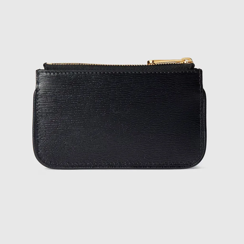 Zip Key Case With Gucci Script