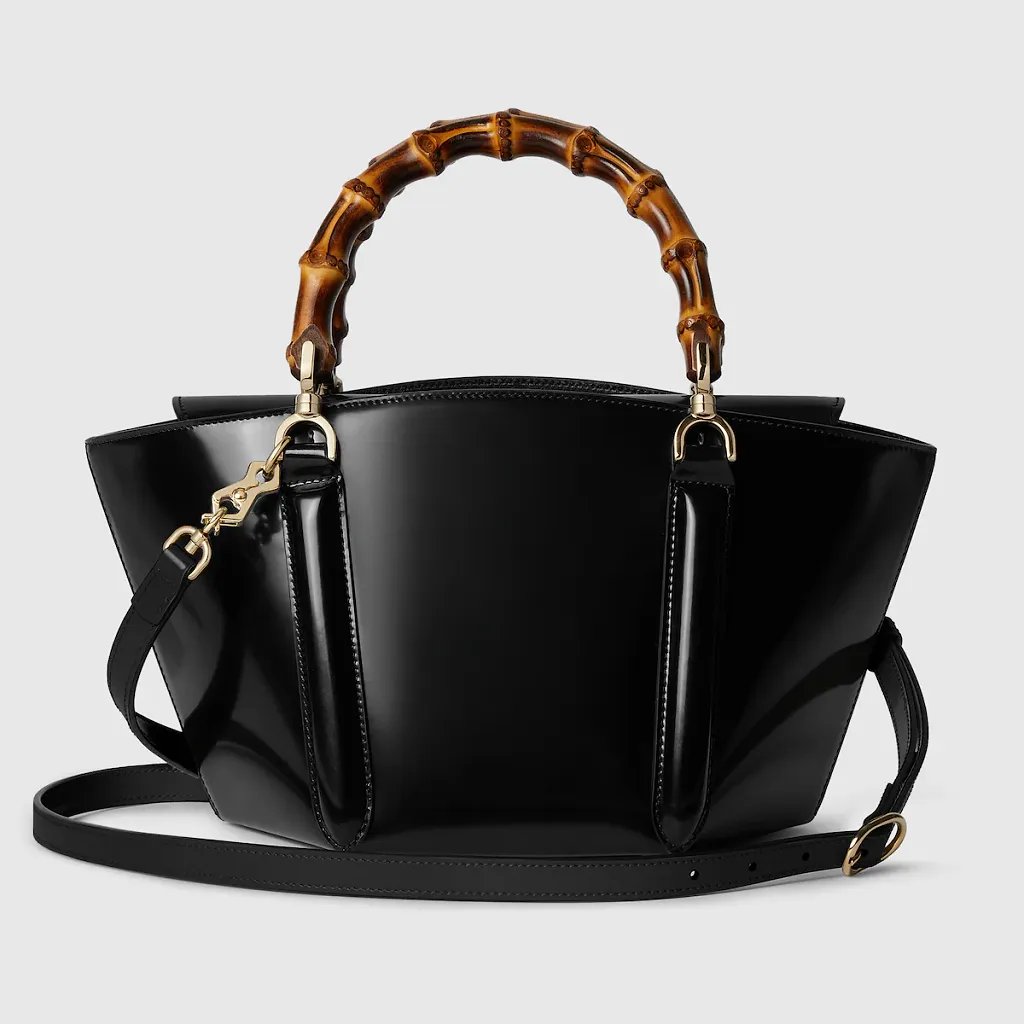 Small Bamboo Top Handle Tote Bag