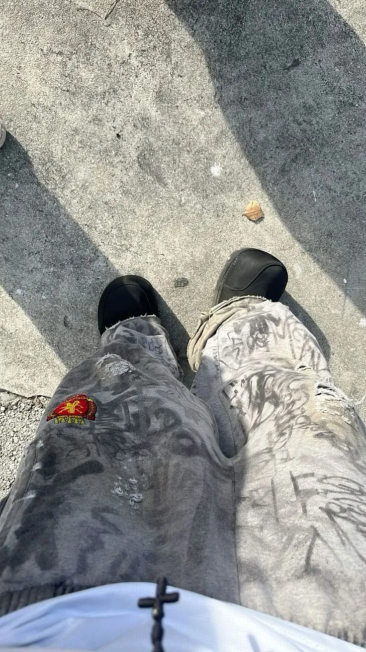 Balenciaga ski boot and skater sweat fit