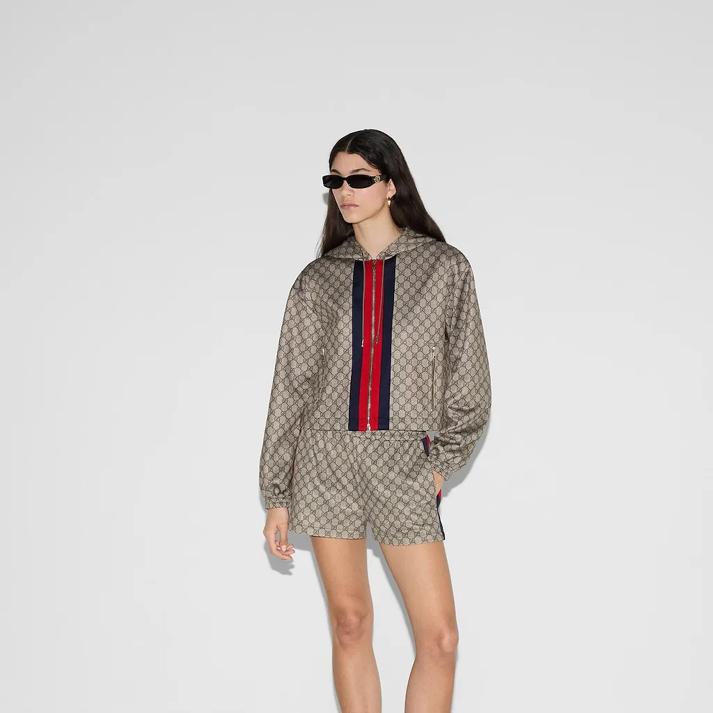 Gg Technical Jersey Zip Jacket